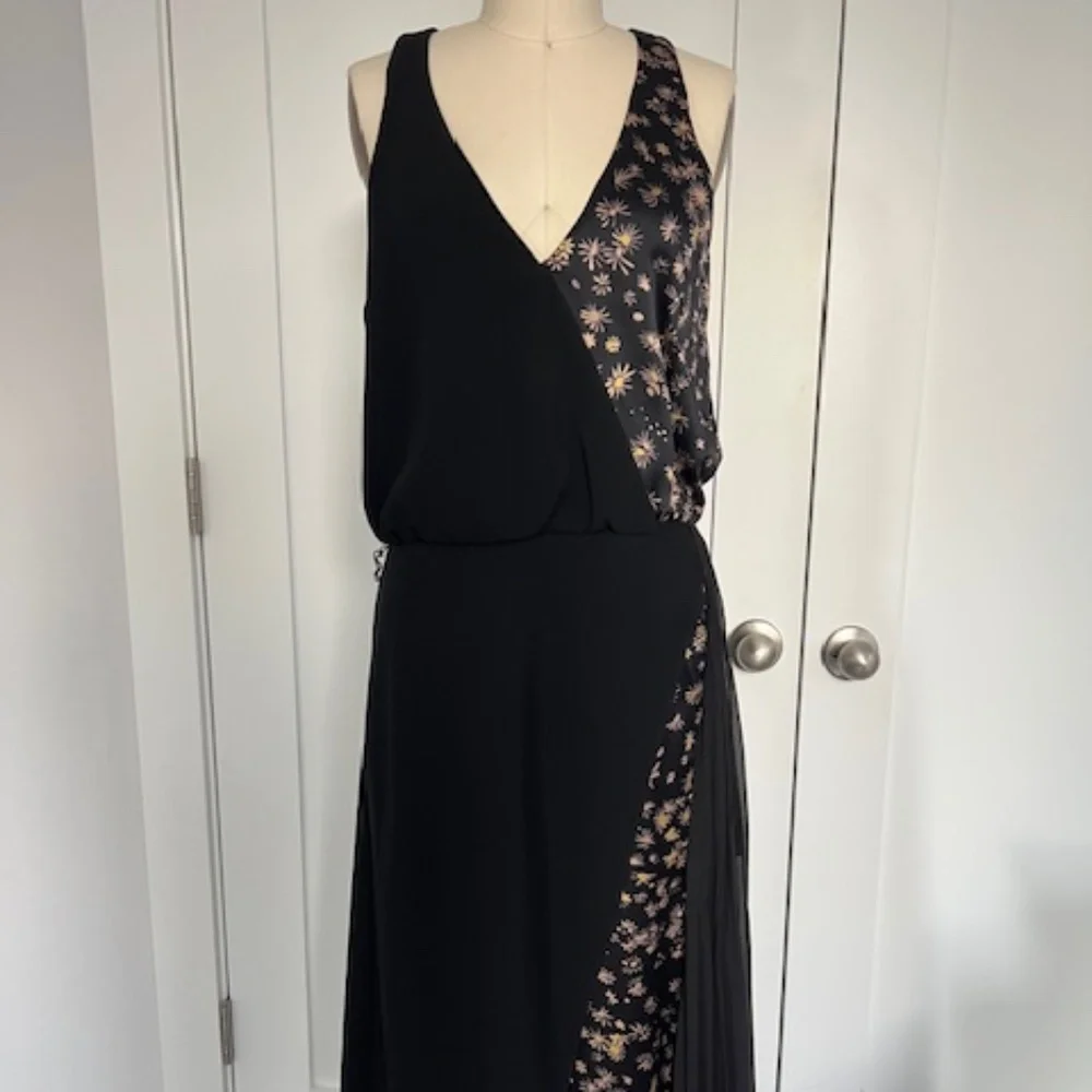 Cinq a Sept evening black and floral dress, size 4, NWOT - Picture 1 of 5